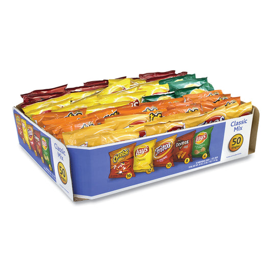 Frito-Lay Potato Chips Bags Variety Pack, Assorted Flavors, 1 oz Bag, 50 Bags/Carton (22000403)