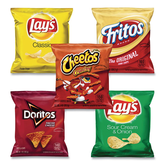 Frito-Lay Potato Chips Bags Variety Pack, Assorted Flavors, 1 oz Bag, 50 Bags/Carton (22000403)