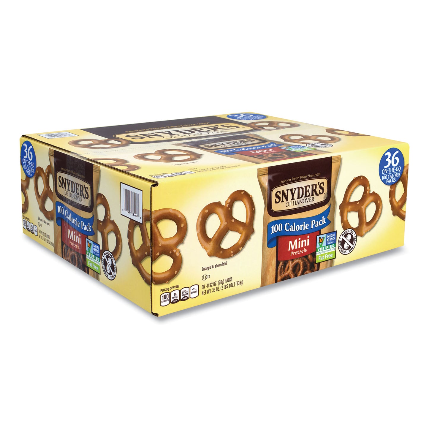 Snyder's Mini Pretzels, 0.92 oz Bags, 36 Bags/Carton (22000487)