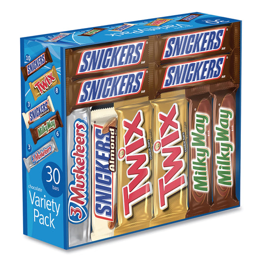 Mars Full-Size Candy Bars Variety Pack, Assorted, 30/Box (22000085)