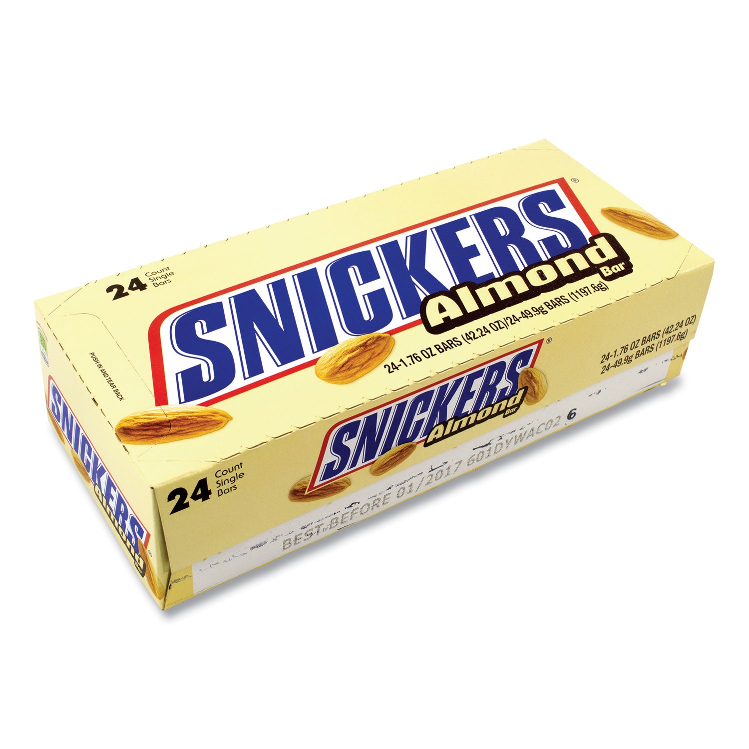 Snickers Almond Bar, 1.76 oz Bar, 24 Bars/Box (20902448)