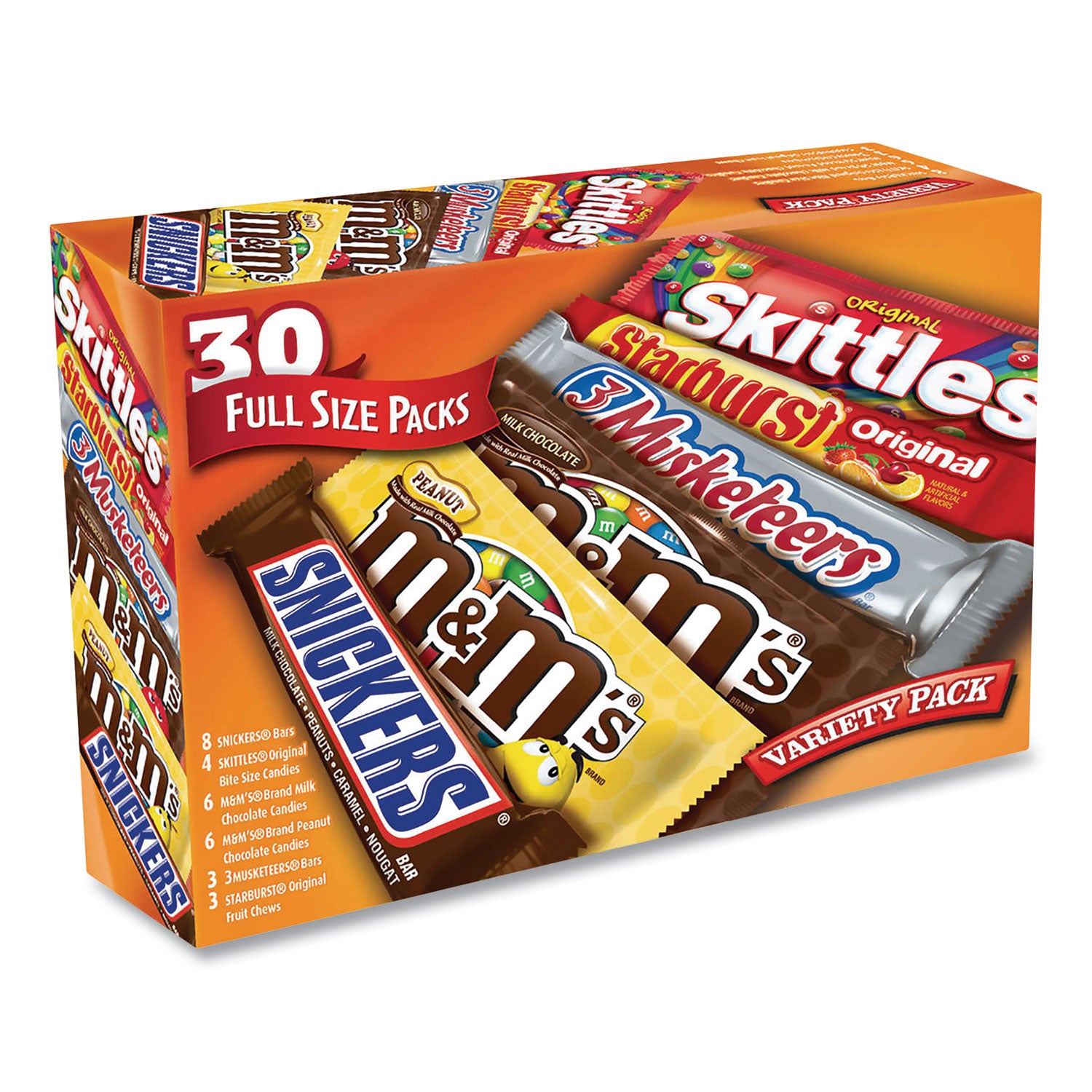 Mars Full-Size Candy Bars Variety Pack, Assorted, 30/Box (22000084)