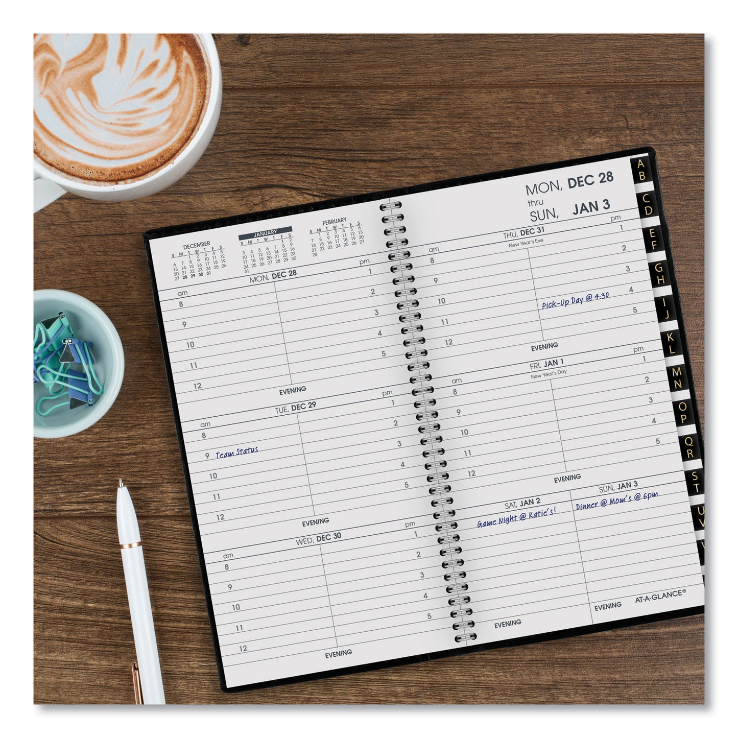 AT-A-GLANCE Compact Weekly Appointment Book, 6.25 x 3.25, Black Cover, 12-Month (Jan to Dec): 2025 (7000805)
