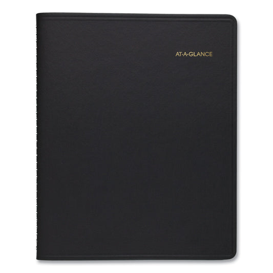 AT-A-GLANCE 24-Hour Daily Appointment Book, 11 x 8.5, Black Cover, 12-Month (Jan to Dec): 2025 (7021405)