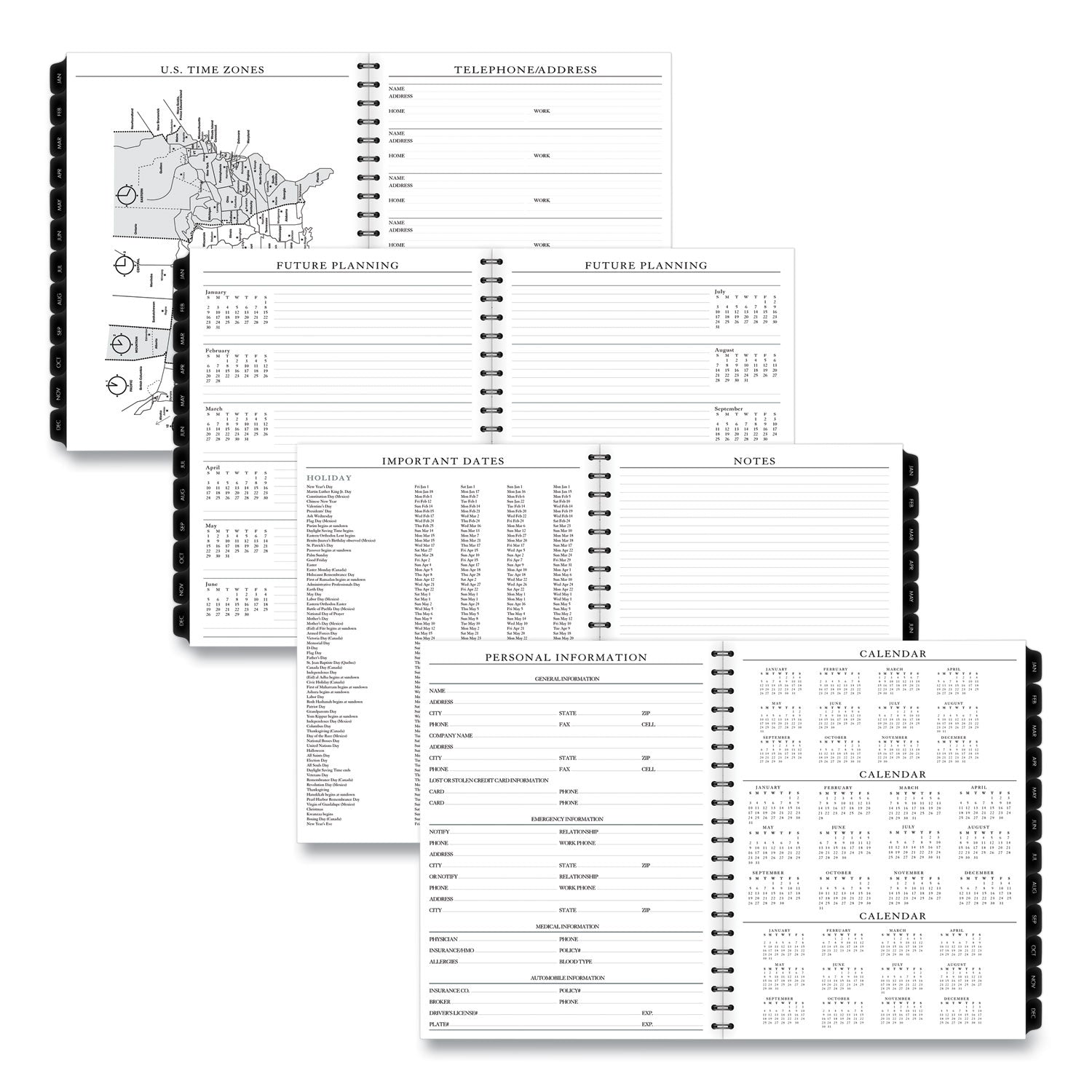 AT-A-GLANCE Executive Weekly/Monthly Planner Refill with 15-Minute Appointments, 11 x 8.25, White Sheets, 12-Month (Jan to Dec): 2025 (7091110)