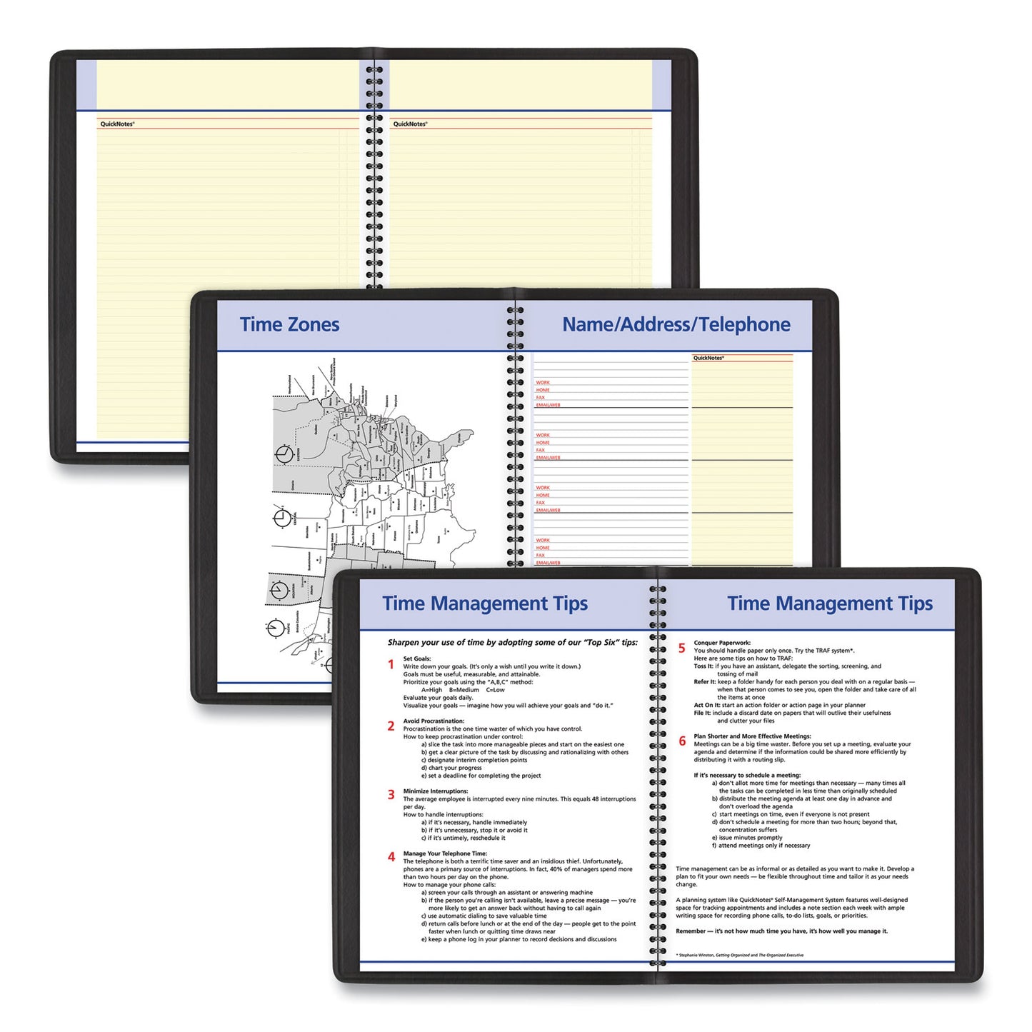 AT-A-GLANCE QuickNotes Monthly Planner, 11 x 8.25, Black Cover, 12-Month (Jan to Dec): 2025 (760605)