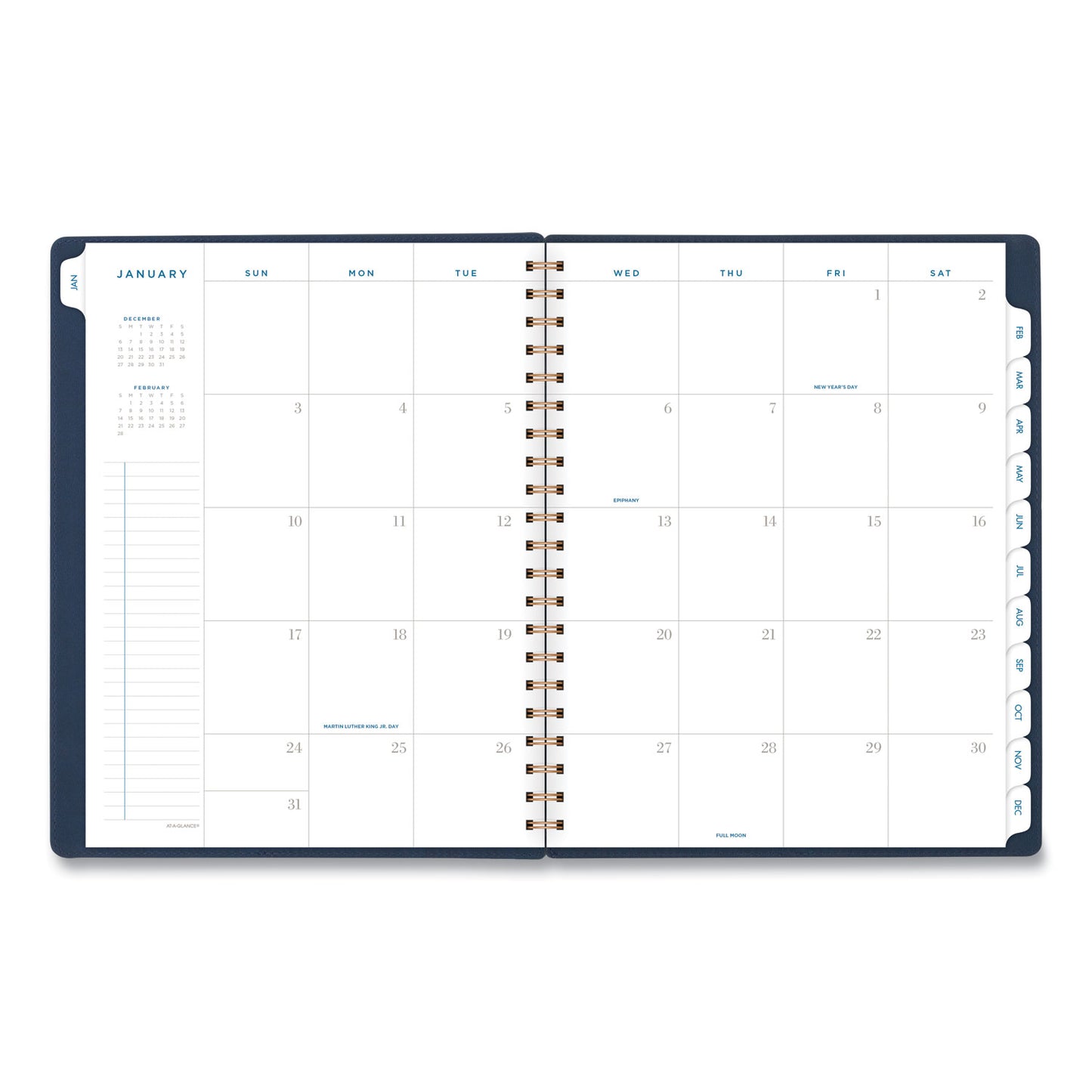 AT-A-GLANCE Signature Collection Firenze Navy Weekly/Monthly Planner, 11 x 8.5, Navy Cover, 13-Month: Jan 2025 to Jan 2026 (YP90520)
