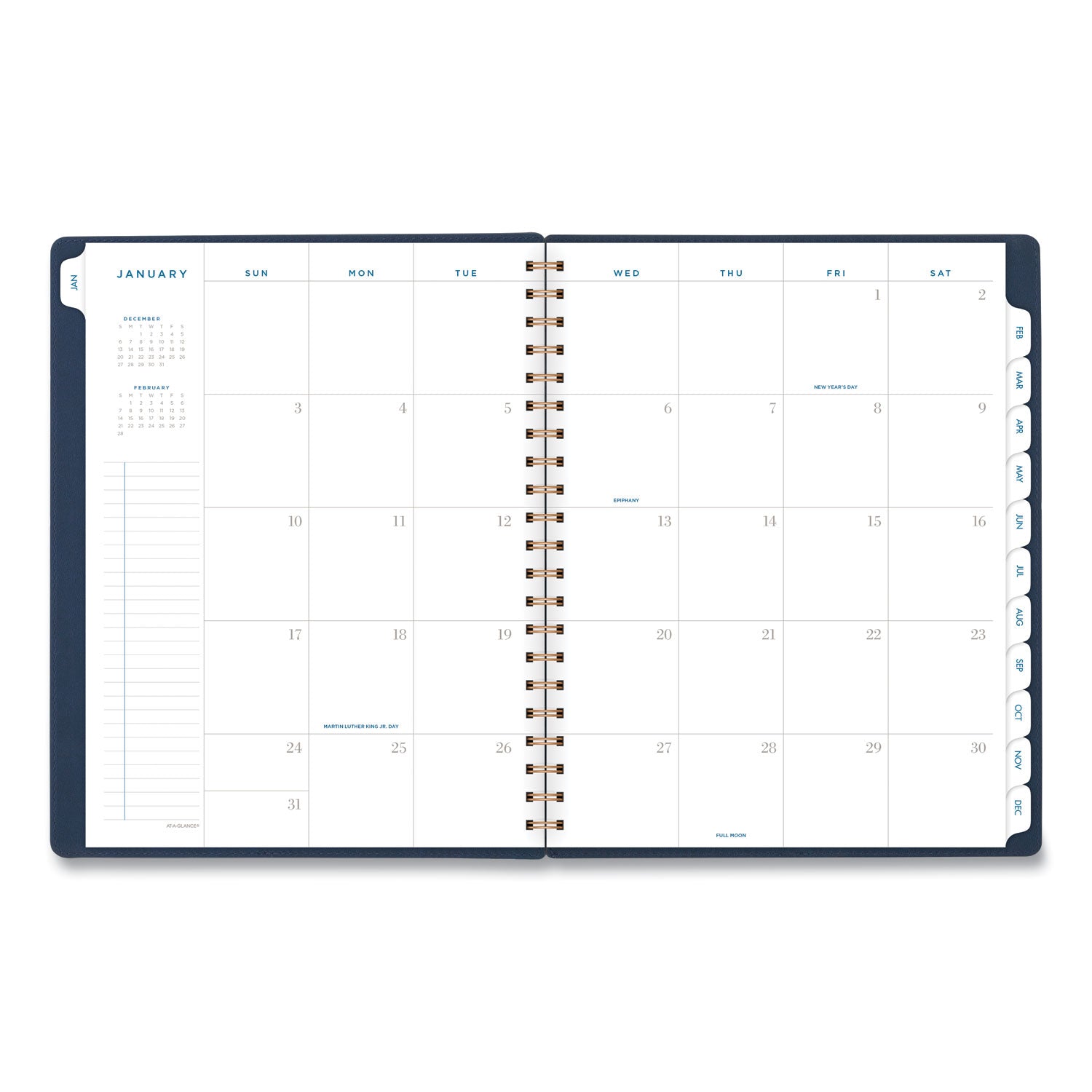 AT-A-GLANCE Signature Collection Firenze Navy Weekly/Monthly Planner, 11 x 8.5, Navy Cover, 13-Month: Jan 2025 to Jan 2026 (YP90520)