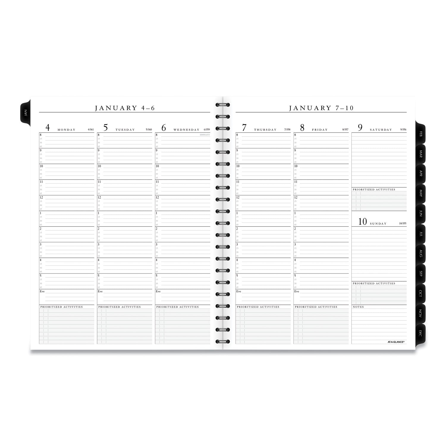 AT-A-GLANCE Executive Weekly/Monthly Planner Refill with 15-Minute Appointments, 11 x 8.25, White Sheets, 12-Month (Jan to Dec): 2025 (7091110)