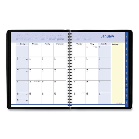 AT-A-GLANCE QuickNotes Monthly Planner, 8.75 x 7, Black Cover, 12-Month (Jan to Dec): 2025 (760805)