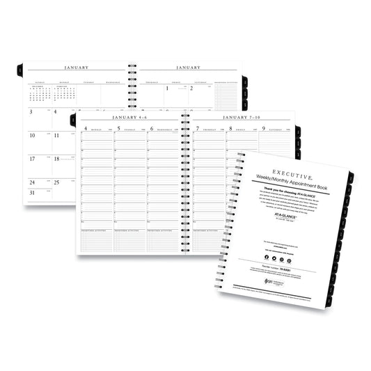 AT-A-GLANCE Executive Weekly/Monthly Planner Refill with 15-Minute Appointments, 11 x 8.25, White Sheets, 12-Month (Jan to Dec): 2025 (7091110)