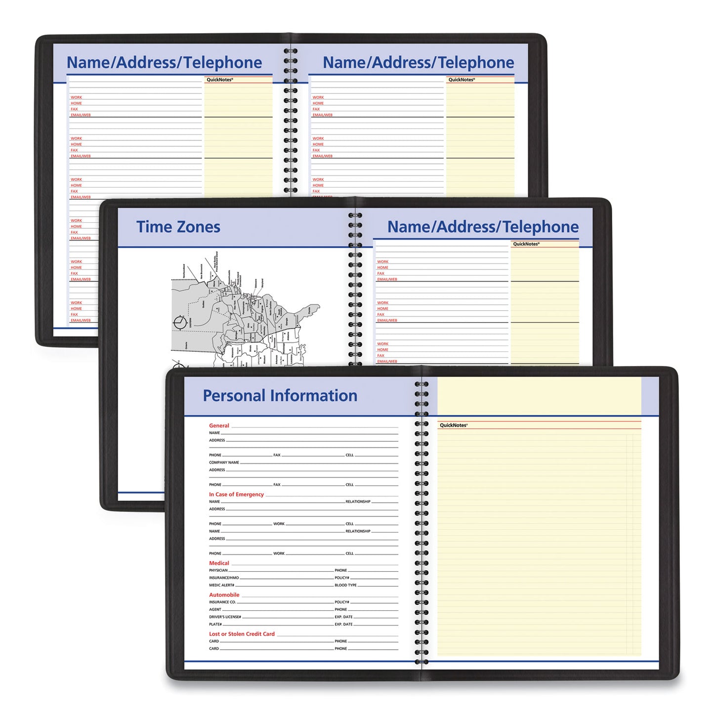 AT-A-GLANCE QuickNotes Weekly Block Format Appointment Book, 10 x 8, Black Cover, 12-Month (Jan to Dec): 2025 (760105)