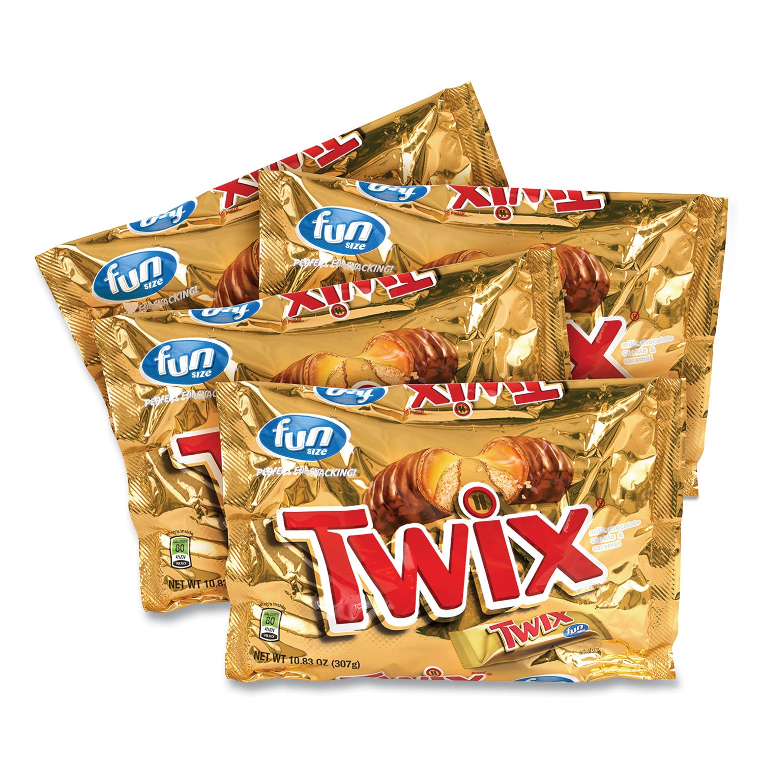 Twix Cookie Bars, Fun Size, 10.83 oz Bag, 4 Bags/Box (20900467)