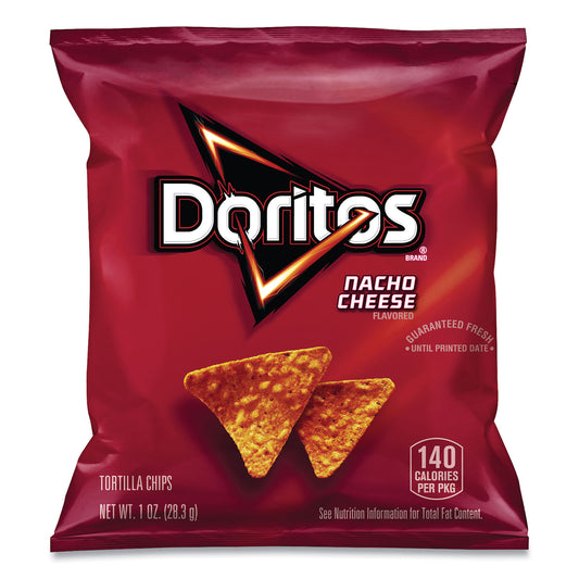 Doritos Nacho Cheese Tortilla Chips, 1 oz Snack Bag, 50/Carton (22000475)