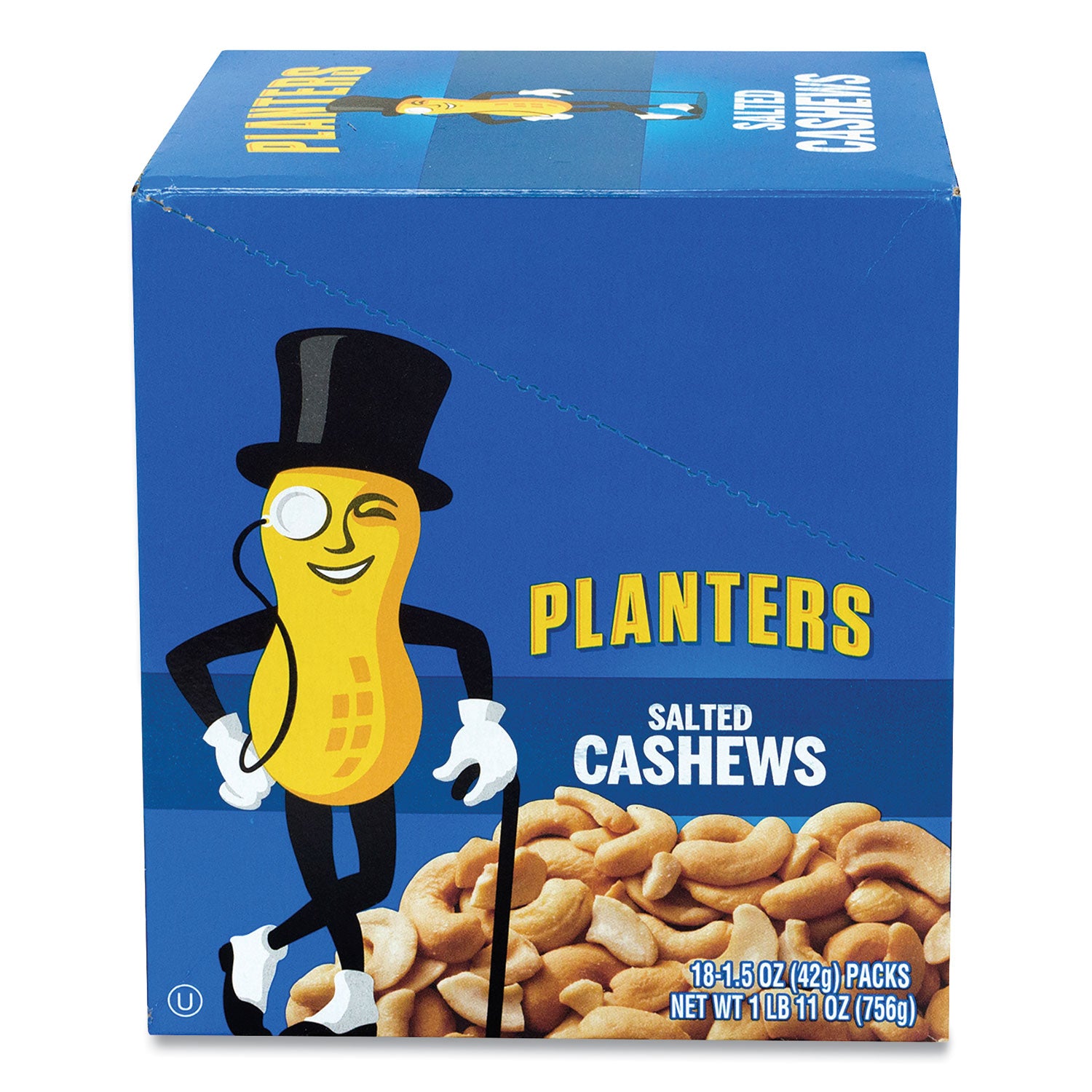 Planters Salted Cashews, 1.5 oz Packs, 18 Packs/Box (20900626)