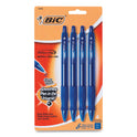 BIC GLIDE Bold Ballpoint Pen, Retractable, Bold 1.6 mm, Blue Ink, Translucent Blue Barrel, 4/Pack (VLGBP41BLU)