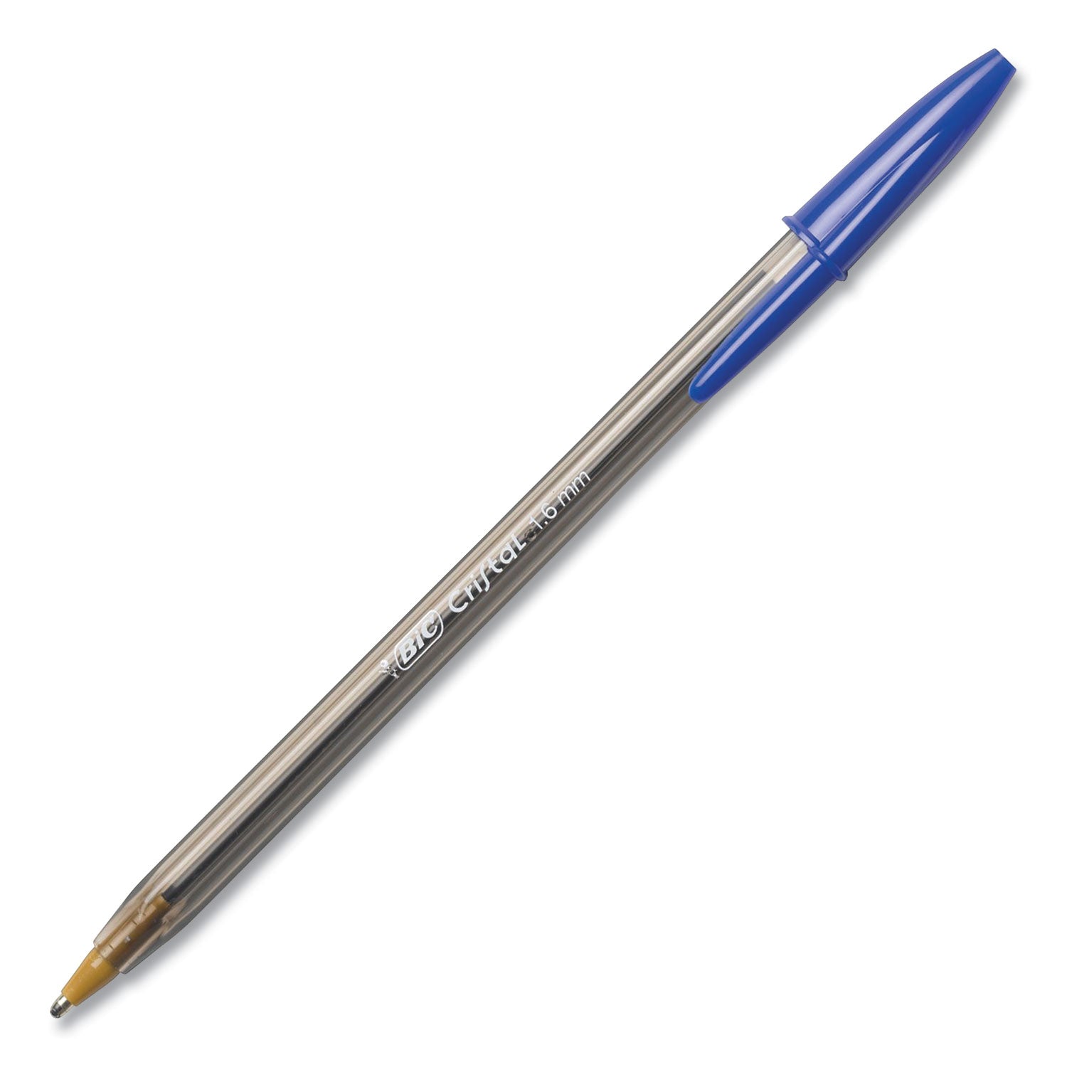 BIC Cristal Xtra Bold Ballpoint Pen, Stick, Bold 1.6 mm, Blue Ink, Clear Barrel, 24/Pack (MSBP241BLU)