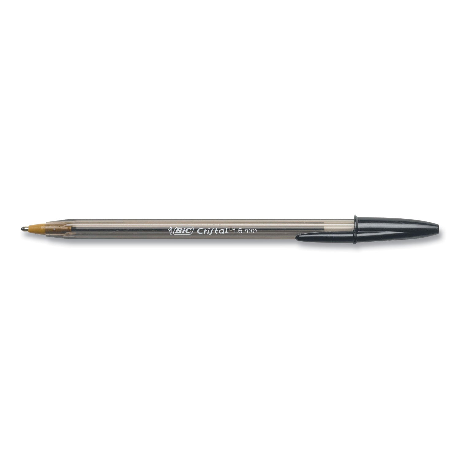 BIC Cristal Xtra Bold Ballpoint Pen, Stick, Bold 1.6 mm, Black Ink, Clear Barrel, 24/Pack (MSBP241BLK)