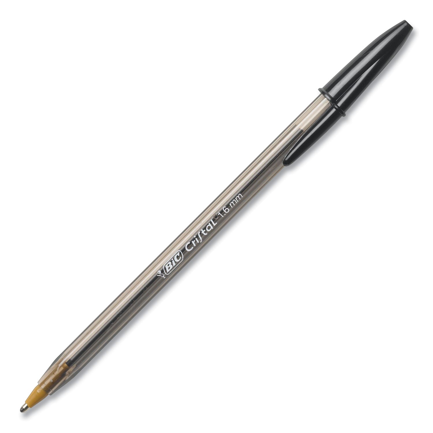 BIC Cristal Xtra Bold Ballpoint Pen, Stick, Bold 1.6 mm, Black Ink, Clear Barrel, 24/Pack (MSBP241BLK)