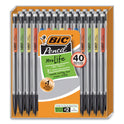 BIC Xtra Smooth Mechanical Pencil, 0.7 mm, HB (#2), Black Lead, Clear Barrel, 40/Pack (MPP40MJBLK)