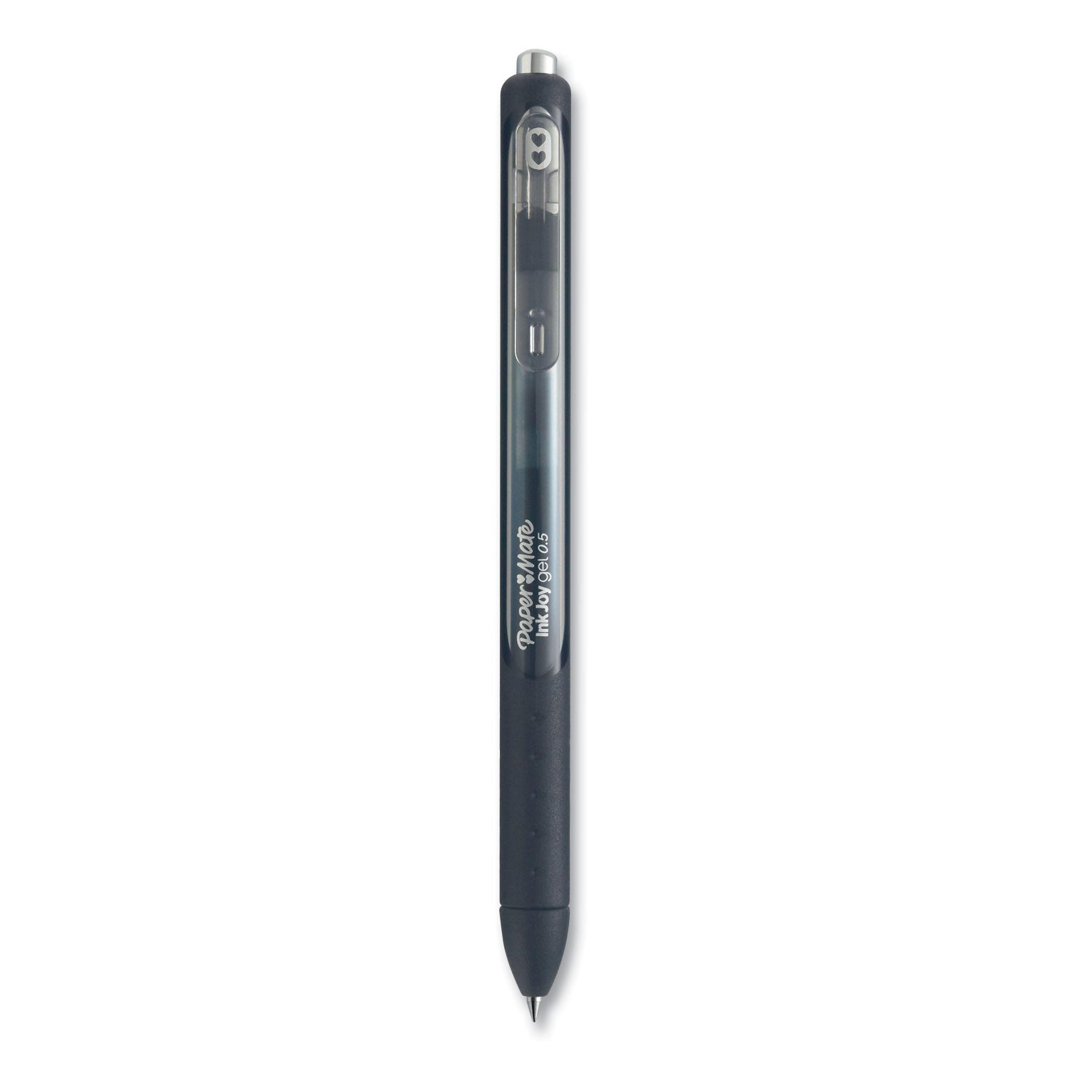 Paper Mate InkJoy Gel Pen, Retractable, Fine 0.5 mm, Black Ink, Black/Smoke Barrel, 8/Pack (1968613)