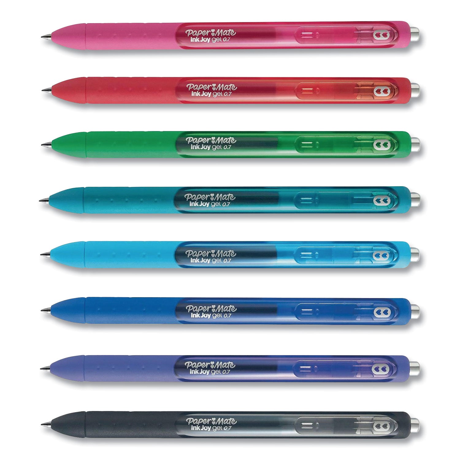 Paper Mate InkJoy Gel Pen, Retractable, Medium 0.7 mm, Assorted Ink and Barrel Colors, 8/Pack (1958946)