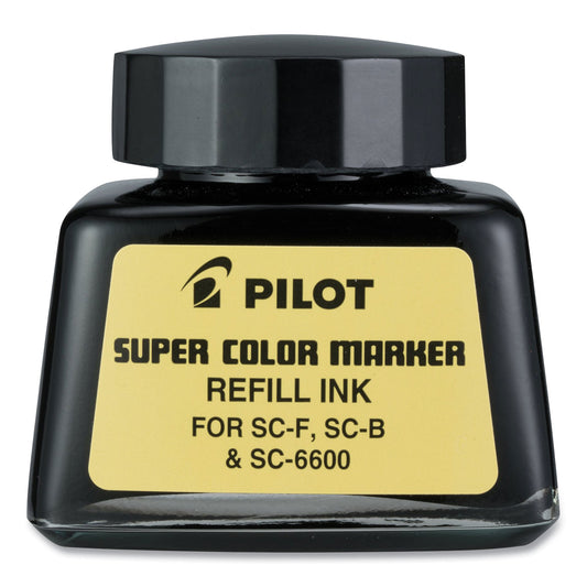Pilot Super Color Marker Refill Ink, 30 mL Bottle, Black (43500EA)