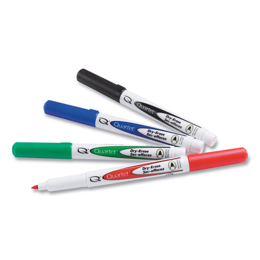 Quartet Low-Odor Dry-Erase Marker, Fine Bullet Tip, Assorted Colors, 4/Pack (659520Q)