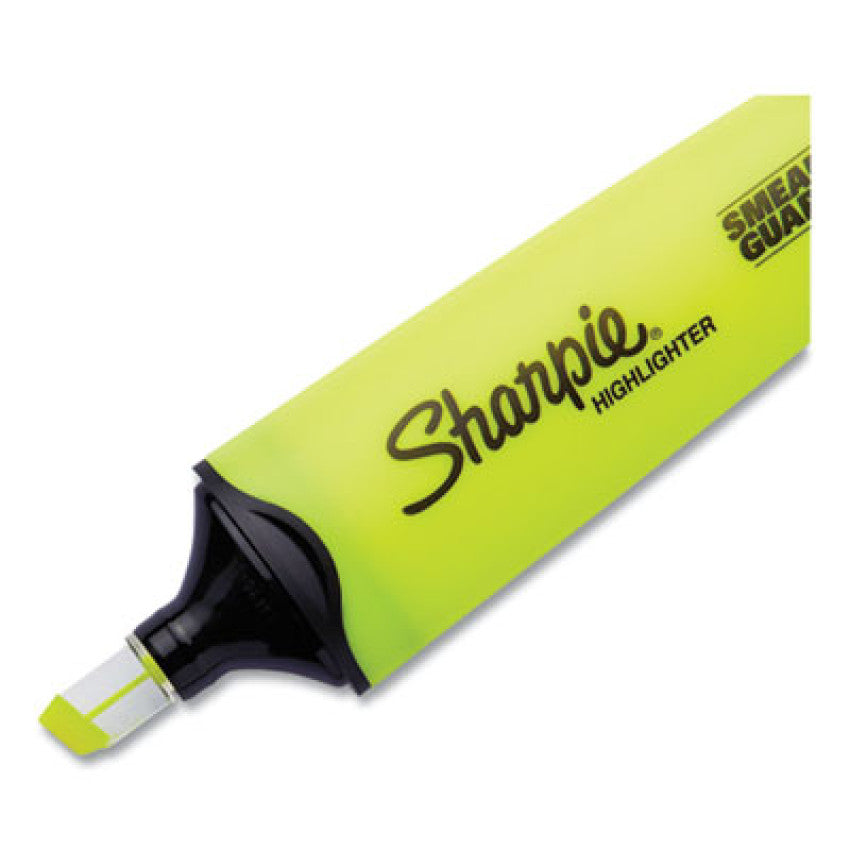 Sharpie Clearview Tank-Style Highlighter, Yellow Ink, Chisel Tip, Yellow/Black/Clear Barrel, 3/Pack (1904613)