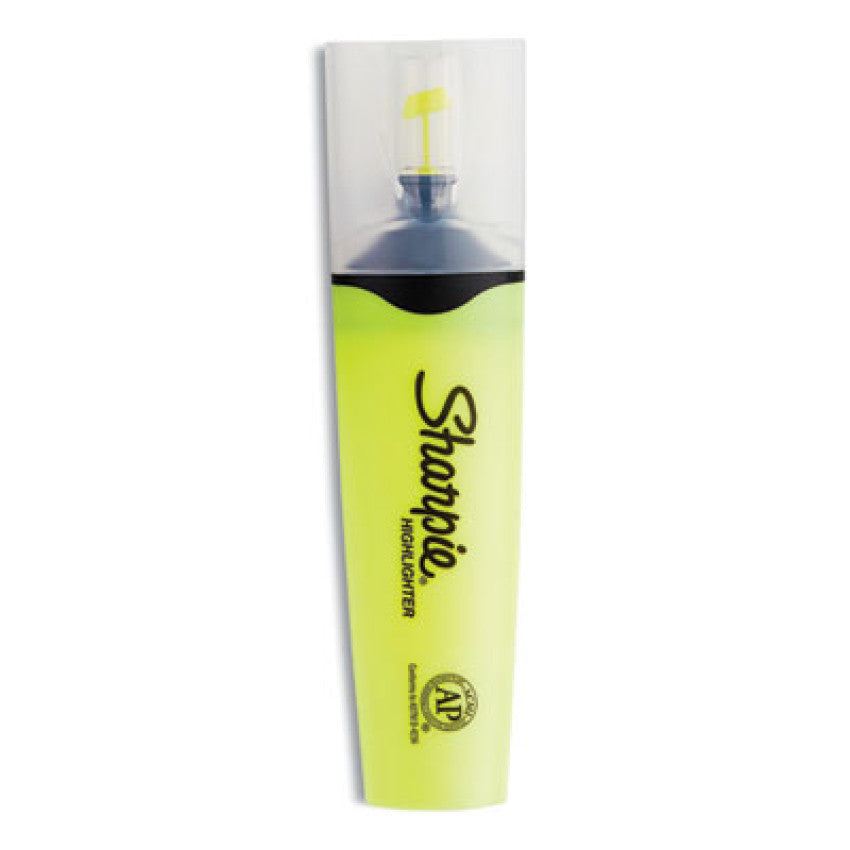 Sharpie Clearview Tank-Style Highlighter, Yellow Ink, Chisel Tip, Yellow/Black/Clear Barrel, 3/Pack (1904613)