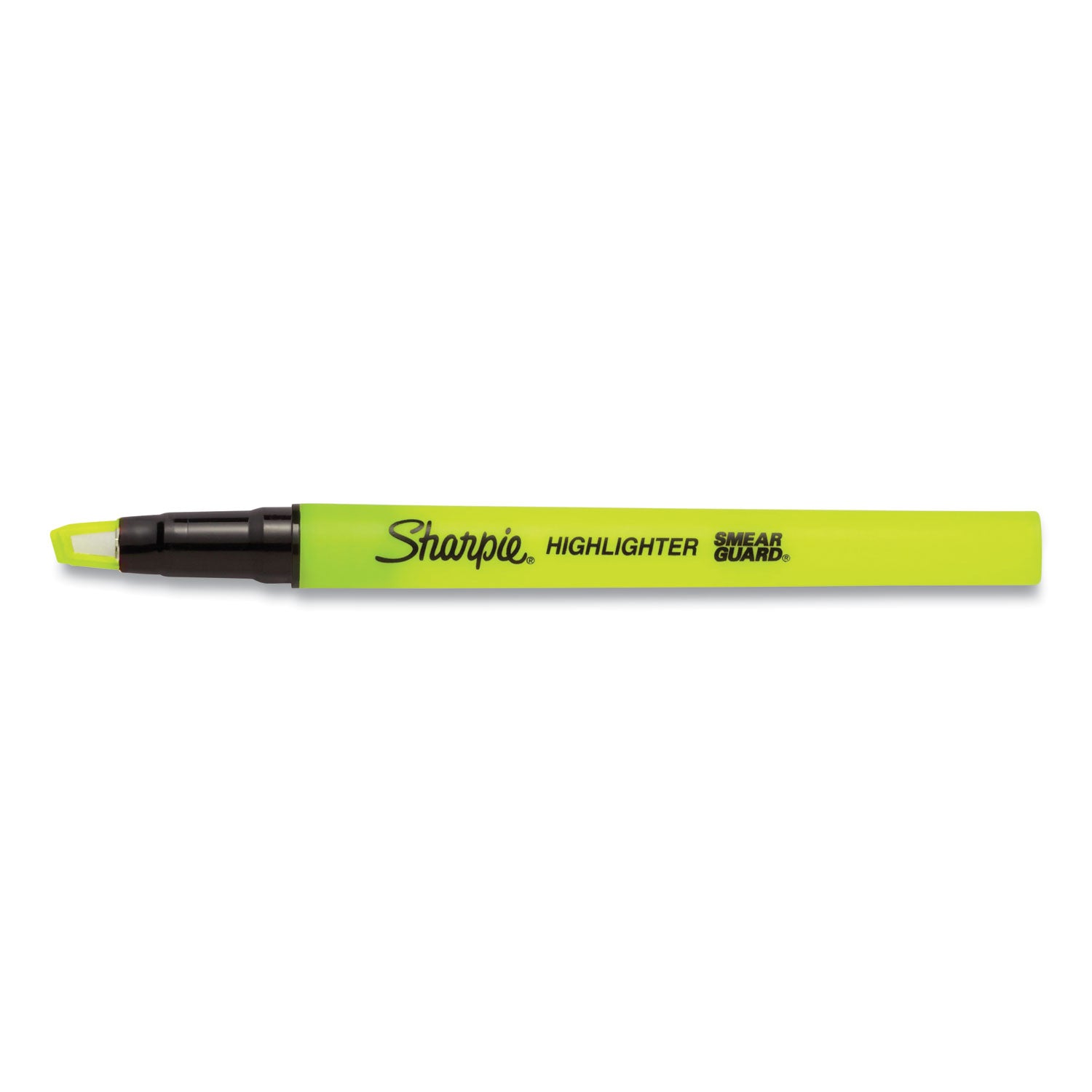 Sharpie Clearview Pen-Style Highlighter, Fluorescent Yellow Ink, Chisel Tip, Yellow/Black/Clear Barrel, 3/Pack (1950745)