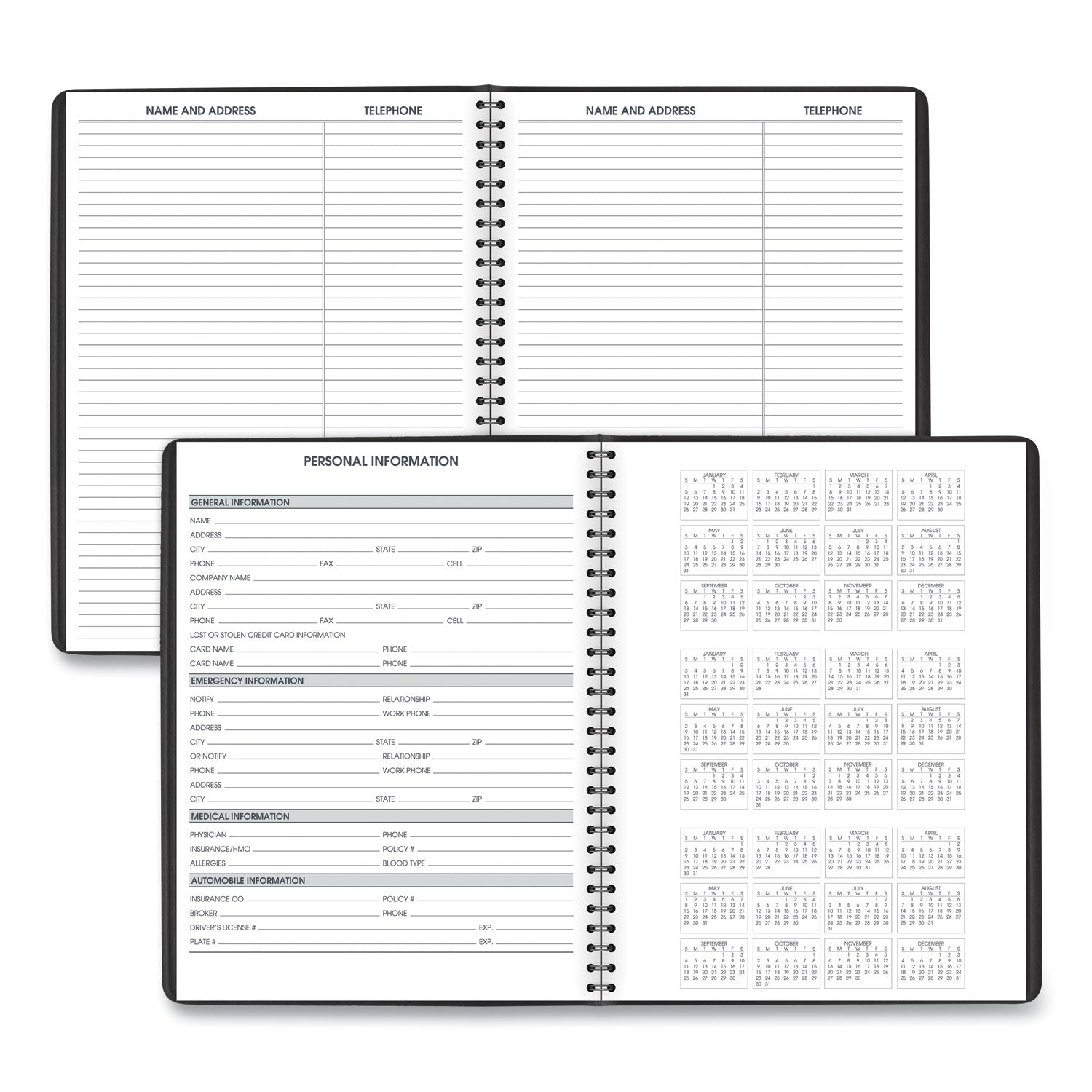 AT-A-GLANCE Weekly Appointment Book, 11 x 8.25, Black Cover, 13-Month: Jan 2025 to Jan 2026 (7095005)