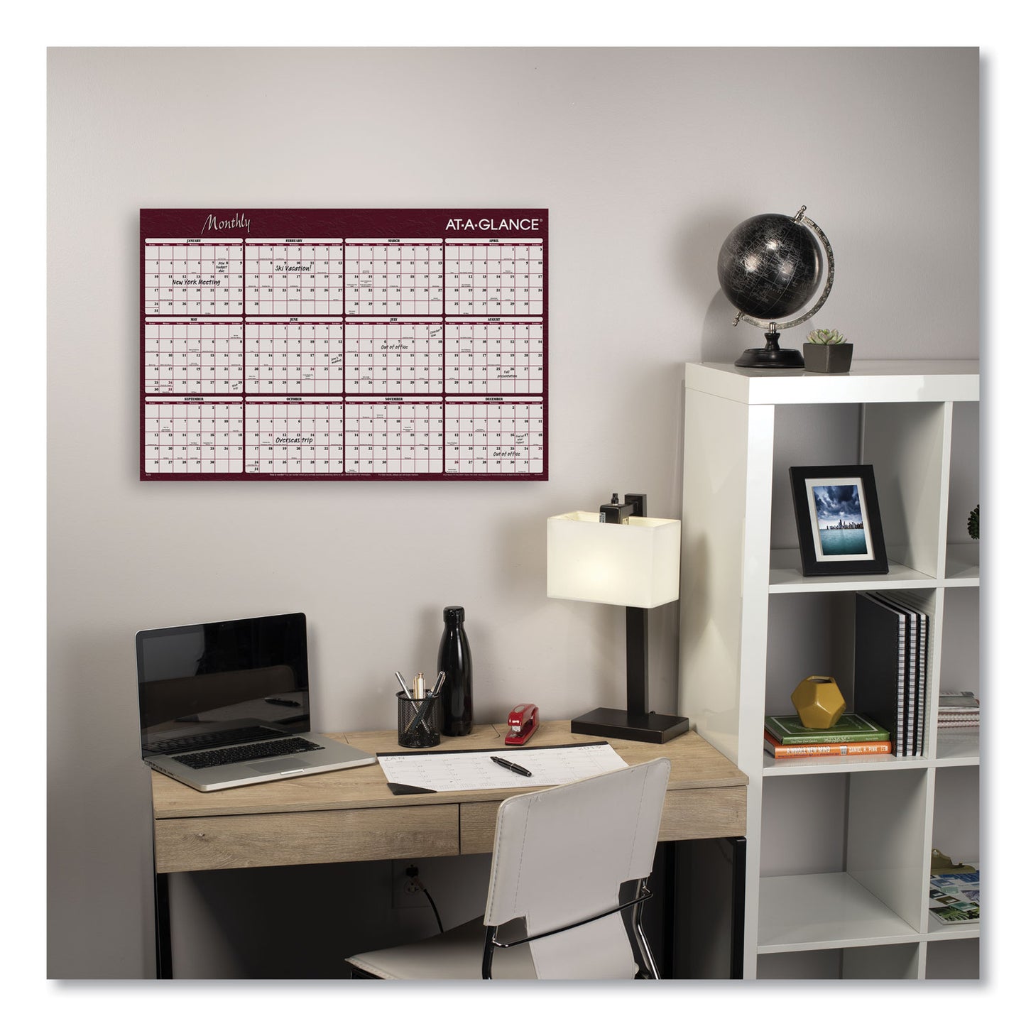 AT-A-GLANCE Reversible Horizontal Erasable Wall Planner, 48 x 32, Assorted Sheet Colors, 12-Month (Jan to Dec): 2025 (A152)