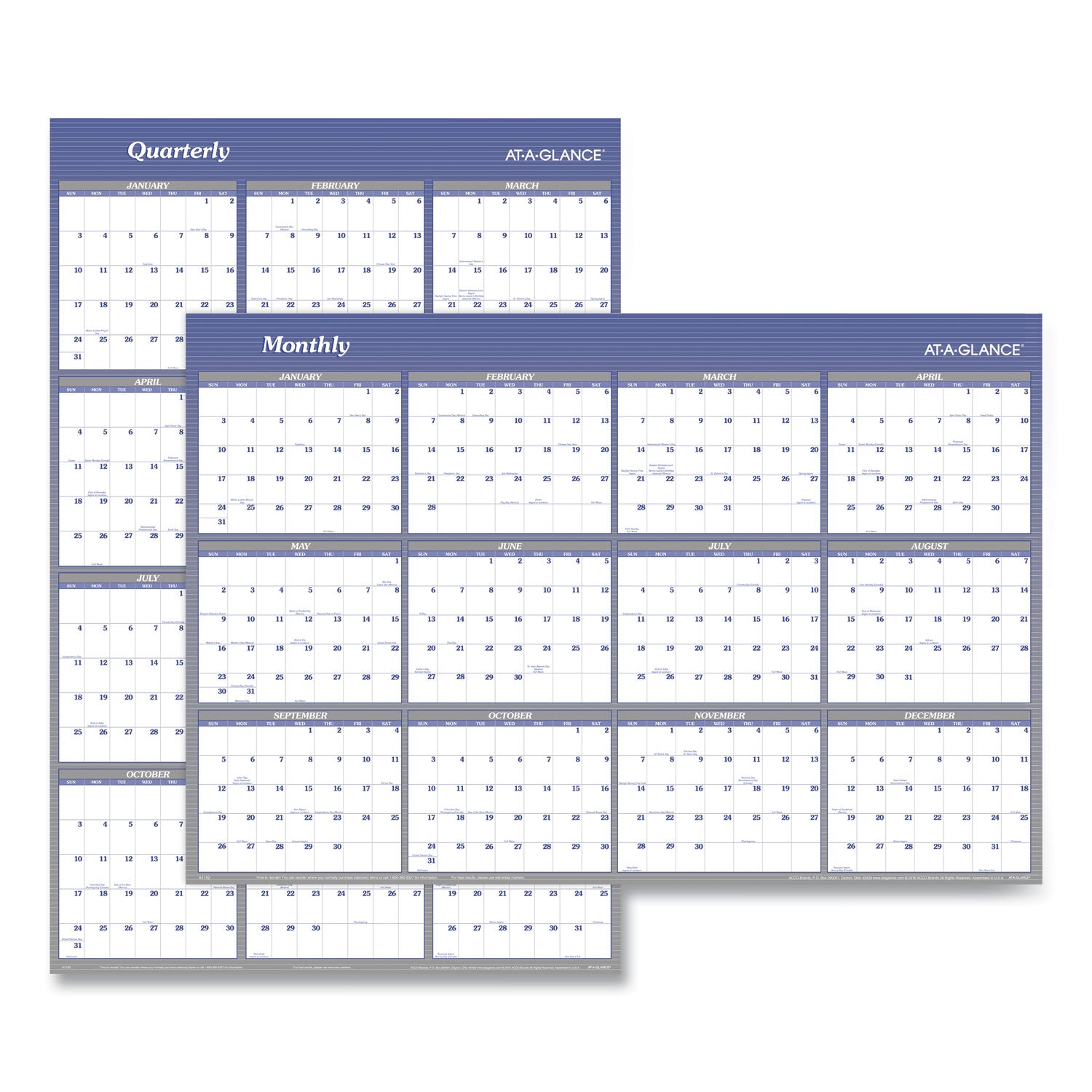 AT-A-GLANCE Vertical/Horizontal Erasable Quarterly/Monthly Wall Planner, 32 x 48, 12-Month (Jan to Dec): 2025 (A1152)