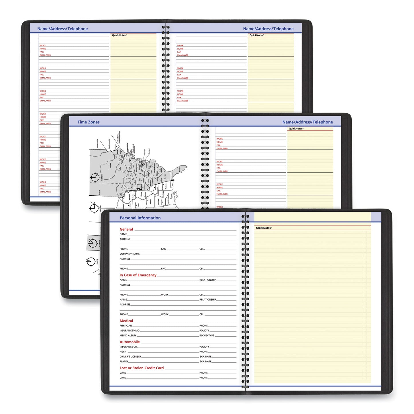 AT-A-GLANCE QuickNotes Weekly Vertical-Column Format Appointment Book, 11 x 8.25, Black Cover, 12-Month (Jan to Dec): 2025 (7695005)