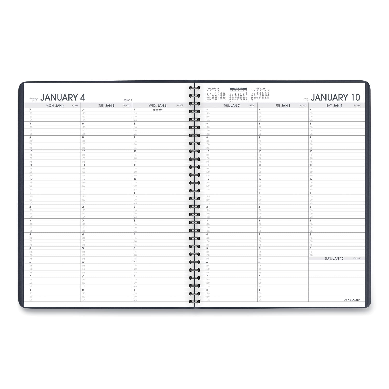 AT-A-GLANCE Weekly Appointment Book, 11 x 8.25, Navy Cover, 13-Month: Jan 2025 to Jan 2026 (7095020)