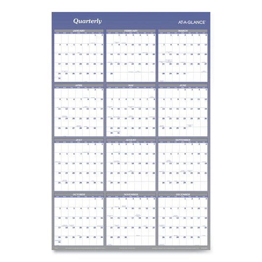 AT-A-GLANCE Vertical/Horizontal Erasable Quarterly/Monthly Wall Planner, 32 x 48, 12-Month (Jan to Dec): 2025 (A1152)