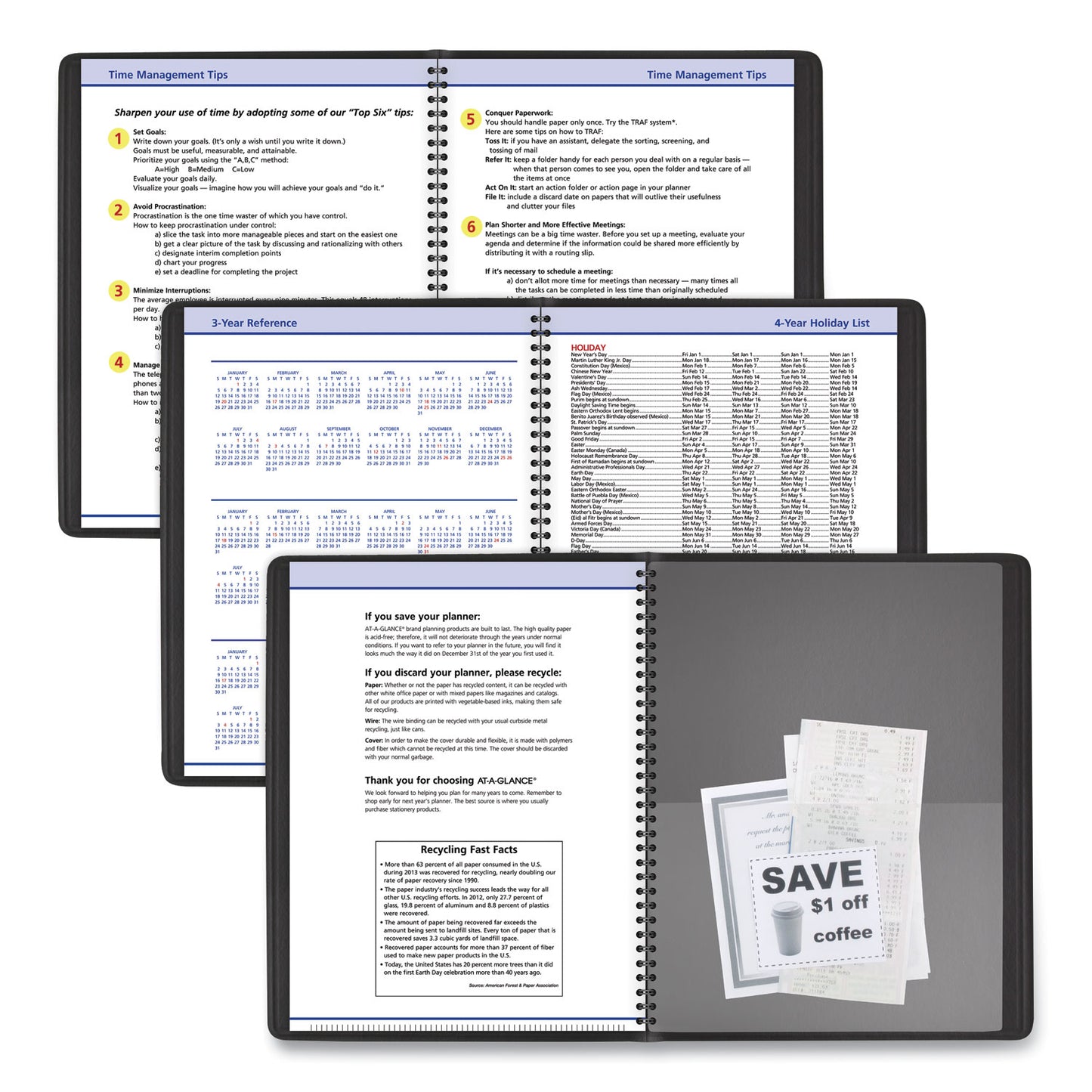 AT-A-GLANCE QuickNotes Weekly Vertical-Column Format Appointment Book, 11 x 8.25, Black Cover, 12-Month (Jan to Dec): 2025 (7695005)