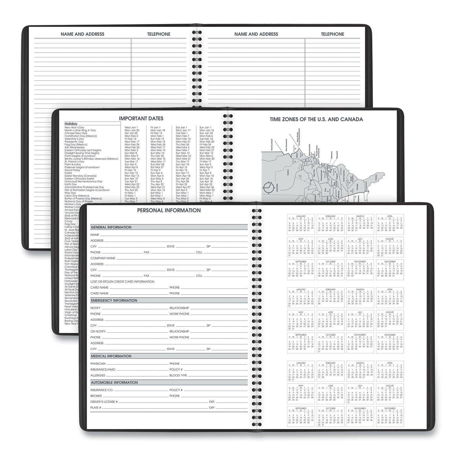 AT-A-GLANCE Weekly Appointment Book, 11 x 8.25, Black Cover, 14-Month (July to Aug): 2024 to 2025 (7095705)