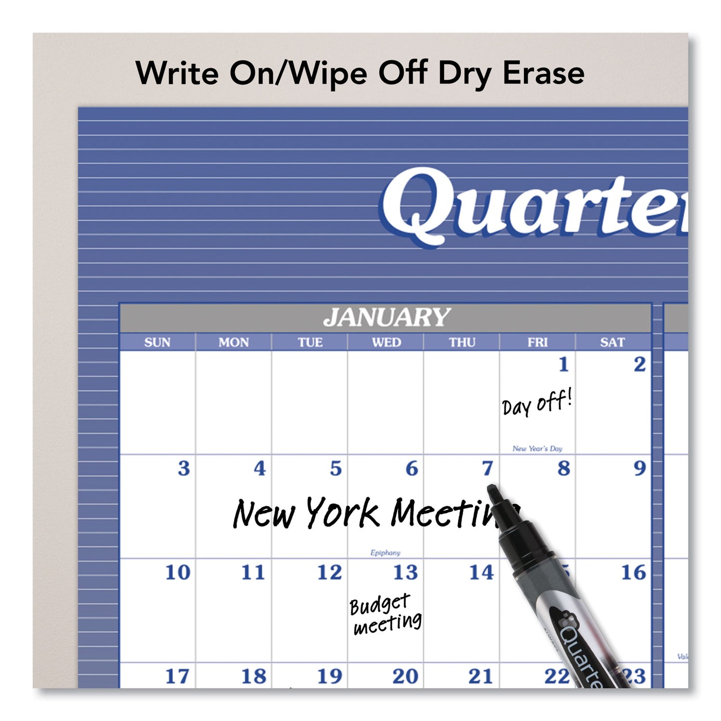 AT-A-GLANCE Vertical/Horizontal Erasable Quarterly/Monthly Wall Planner, 24 x 36, White/Blue Sheets, 12-Month (Jan to Dec): 2025 (A1102)