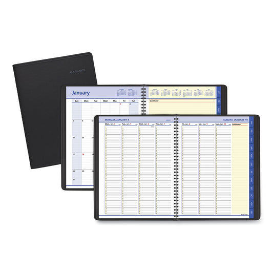 AT-A-GLANCE QuickNotes Weekly Vertical-Column Format Appointment Book, 11 x 8.25, Black Cover, 12-Month (Jan to Dec): 2025 (7695005)