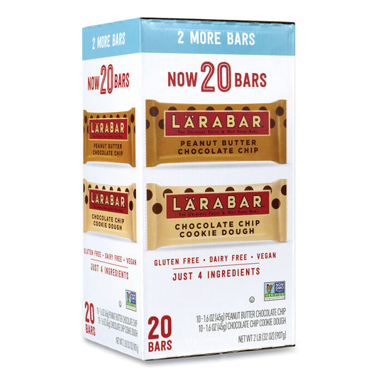 Larabar The Original Fruit and Nut Food Bar, Assorted Flavors, 1.6 oz Bar, 20 Bars/Box (22000447)