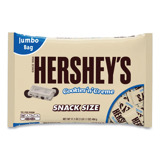 Hershey's Snack Size Bars, Cookies n Creme, 17.1 oz Bag, 2/Pack (24600029)