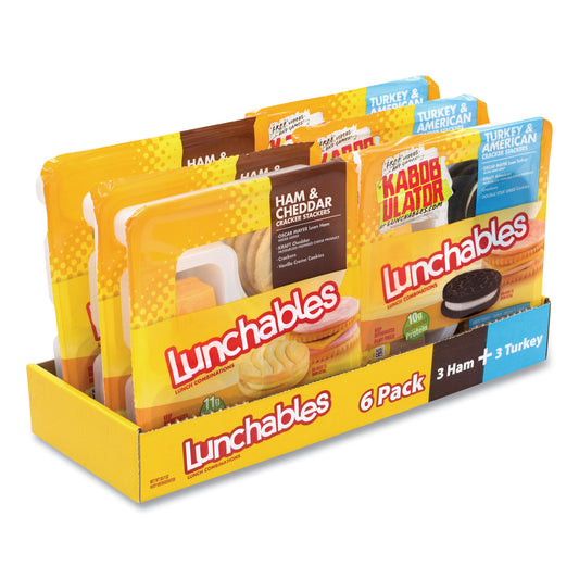 Oscar Mayer Lunchables Variety Pack, Turkey/American and Ham/Cheddar, 6/Carton (90200011)