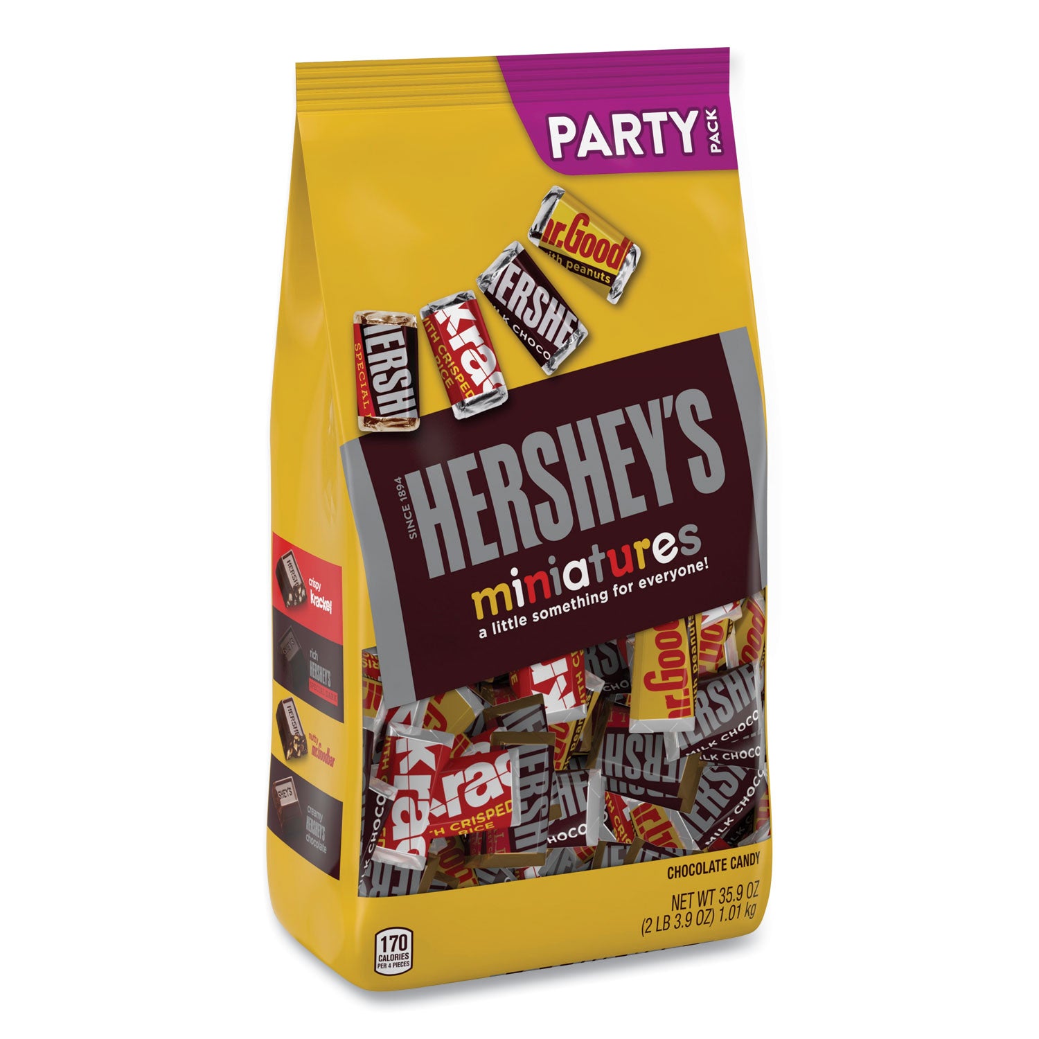 Hershey's Miniatures Variety Party Pack, Assorted Chocolates, 35.9 oz Bag (24600402)