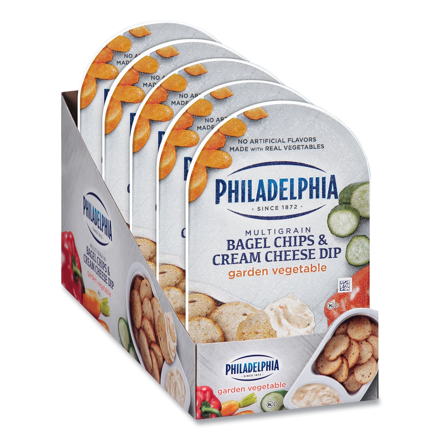 Kraft Multigrain Bagel Chips and Garden Vegetable Cream Cheese Dip, 2.5 oz, 5/Carton (90200454)