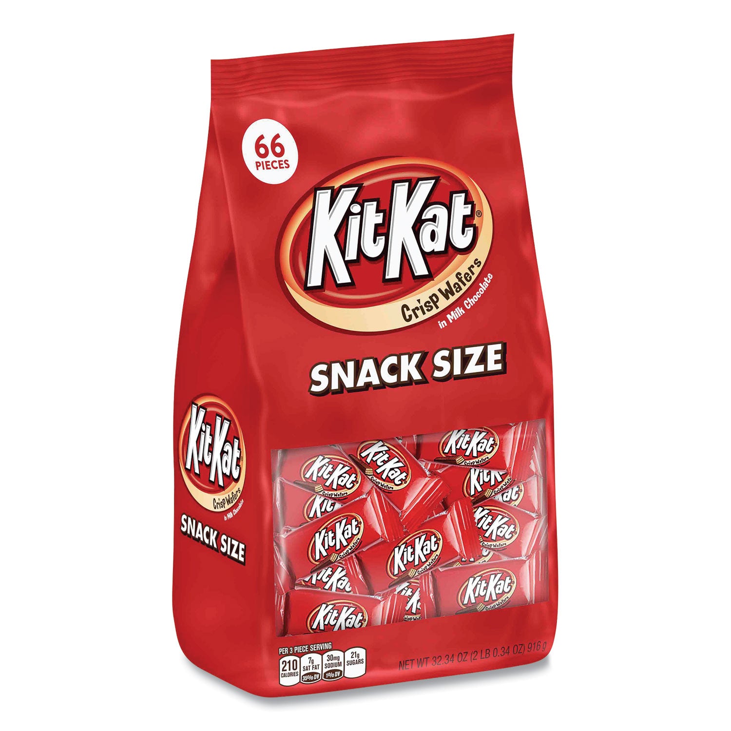 Kit Kat Snack Size, Crisp Wafers in Milk Chocolate, 32.34 oz Bag (24600359)