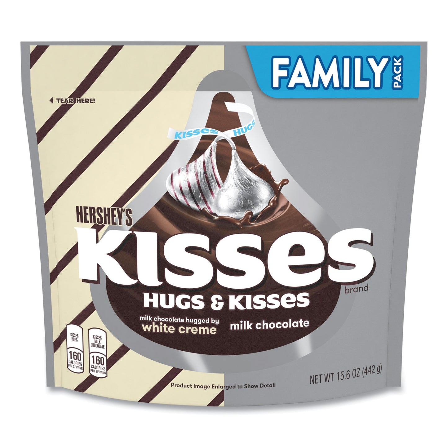 Hershey's KISSES and HUGS Family Pack Assortment, 15.6 oz Bag, 3 Bags/Pack (24600405)