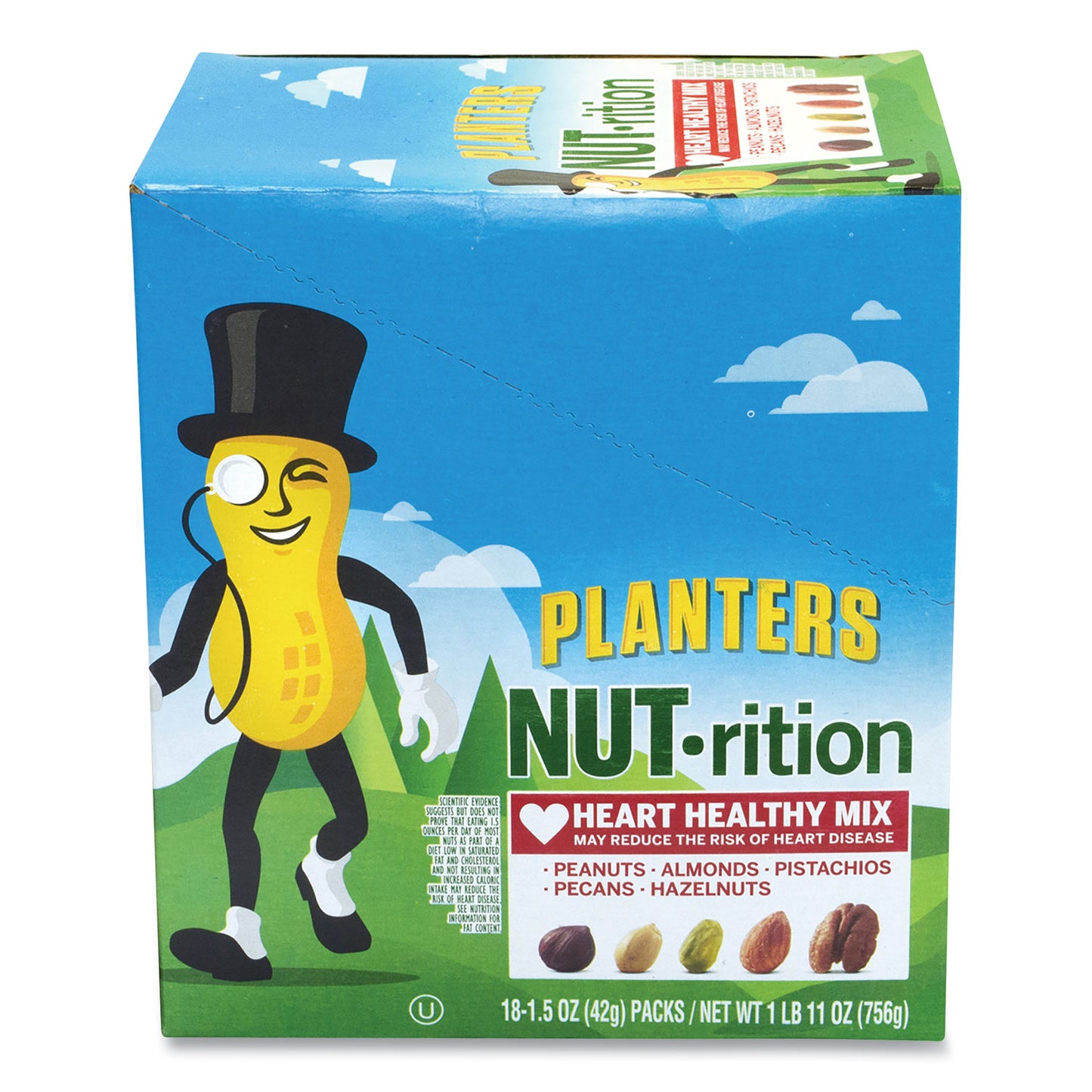 Planters NUT-rition Heart Healthy Mix, 1.5 oz Tube, 18 Tubes/Carton (30700008)