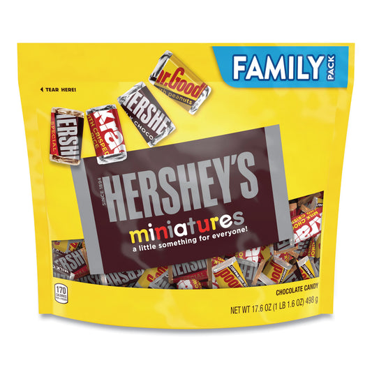 Hershey's Miniatures Variety Family Pack, Assorted Chocolates, 17.6 oz Bag (24600427)